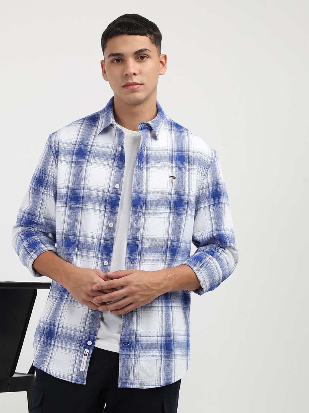 

Tommy Hilfiger Men Tartan Checks Opaque Checked Casual Shirt, White