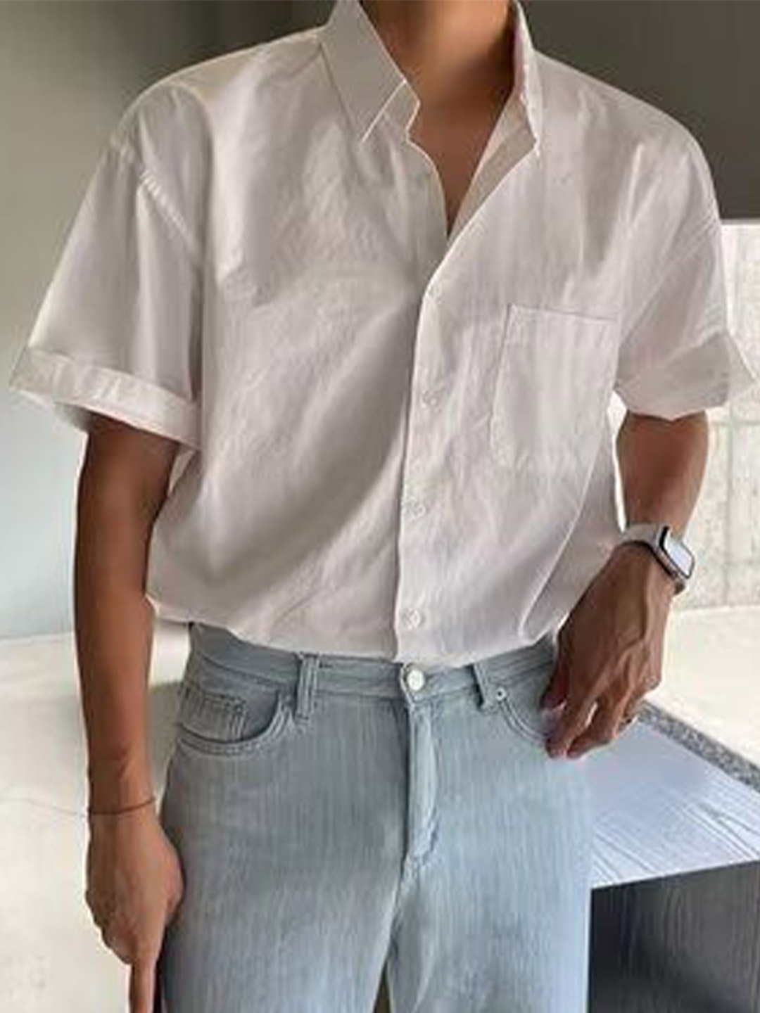 

StyleCast Men Opaque Casual Shirt, White