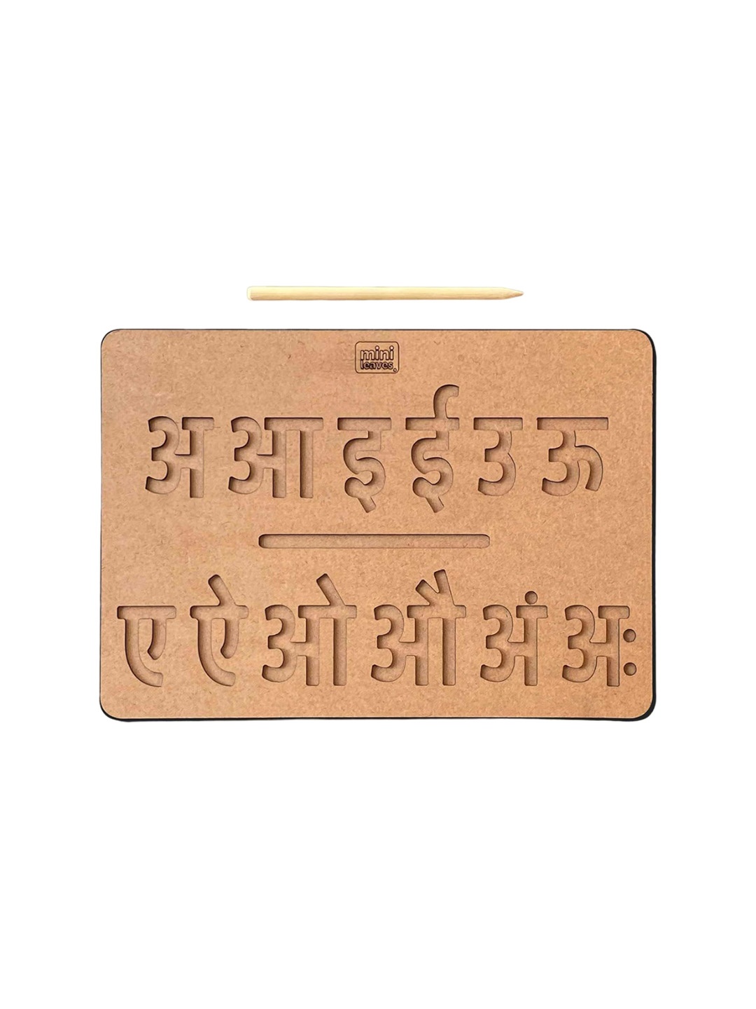 

Mini Leaves Hindi Alphabet Tracing Wooden Board with Dummy Pencil Tool for Toddlers, Brown