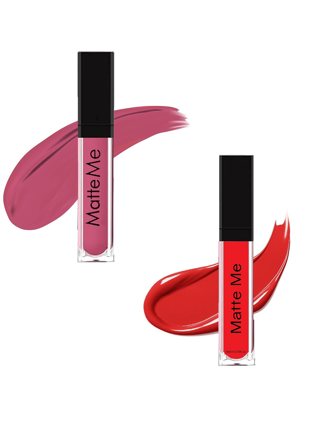 

FAVON Set of 2 Matte Me Waterproof Liquid Lipstick 6 ml each - Nude Pink & Red