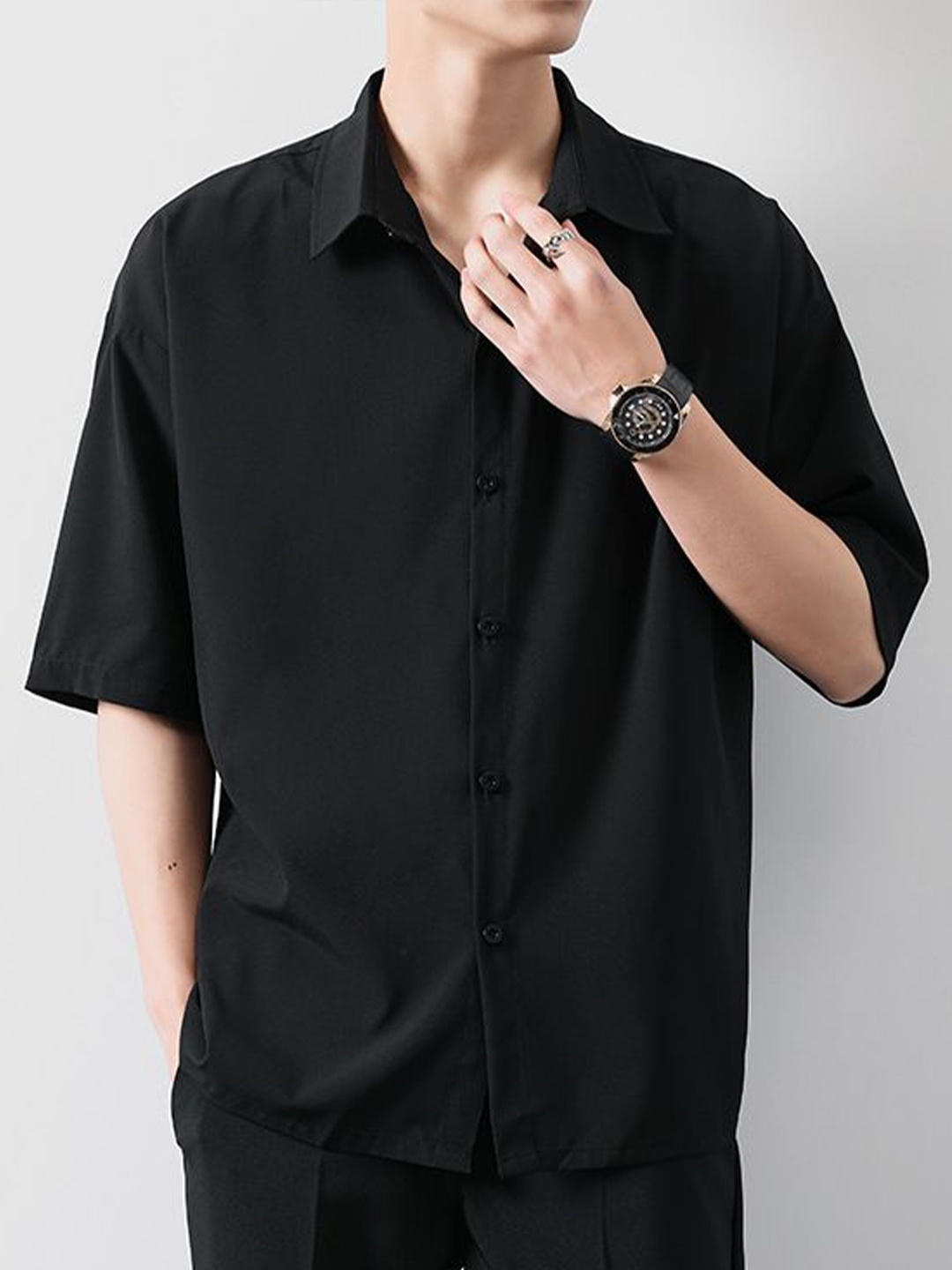 

StyleCast Men Opaque Formal Shirt, Black