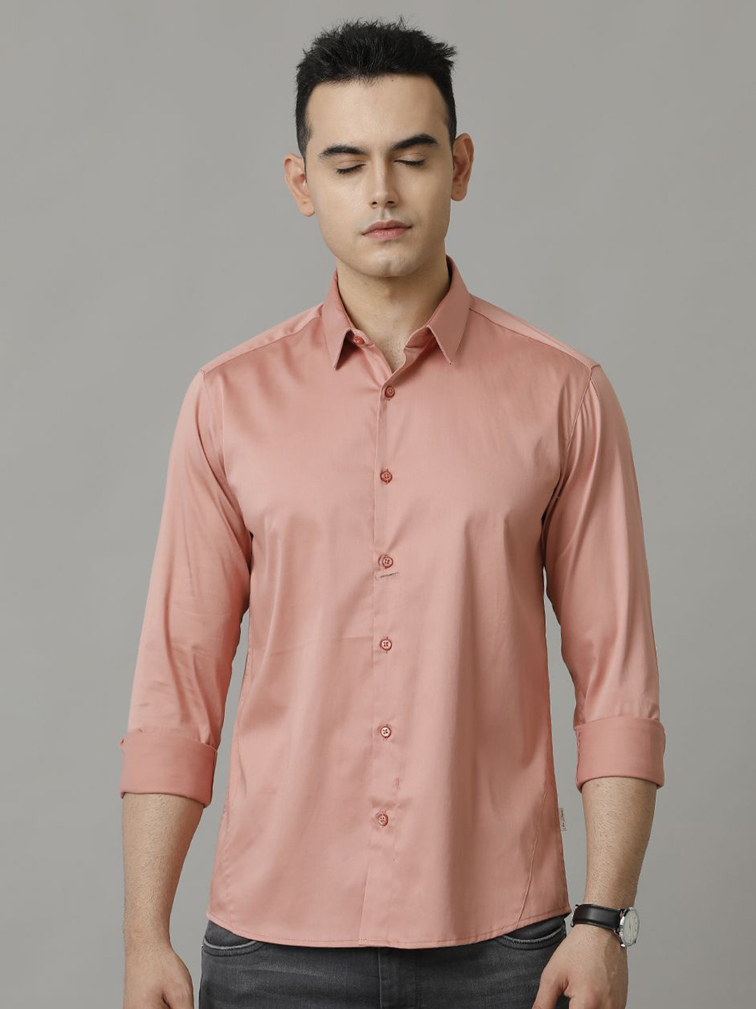 

Voi Jeans Men Slim Fit Opaque Casual Shirt, Rose