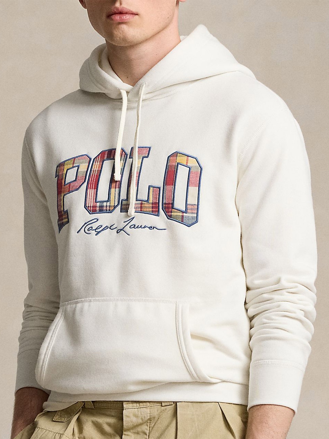 

Polo Ralph Lauren Men The RL Fleece Plaid-Logo Hoodie, White