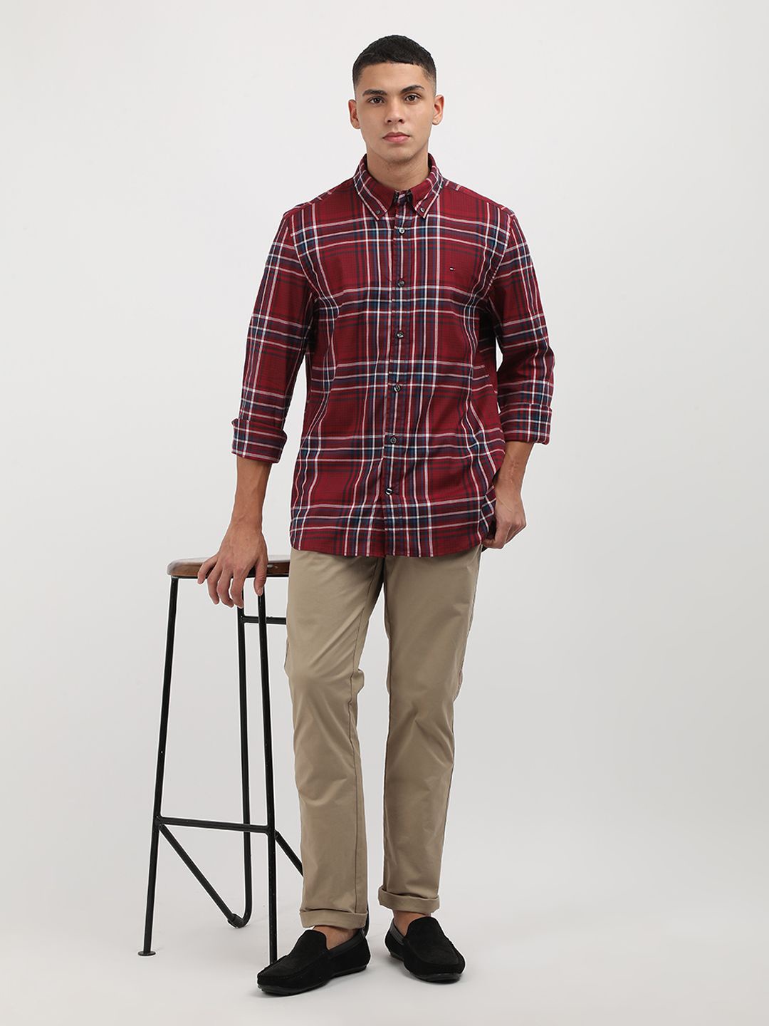 

Tommy Hilfiger Men Tartan Checks Opaque Checked Casual Shirt, Red