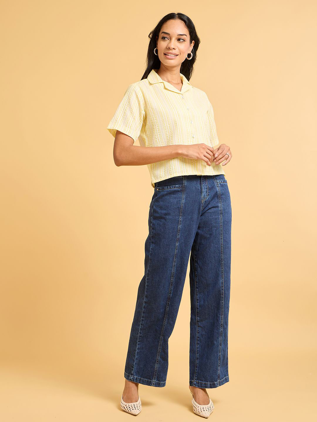 

Saaki Women Comfort Opaque Casual Shirt, Yellow