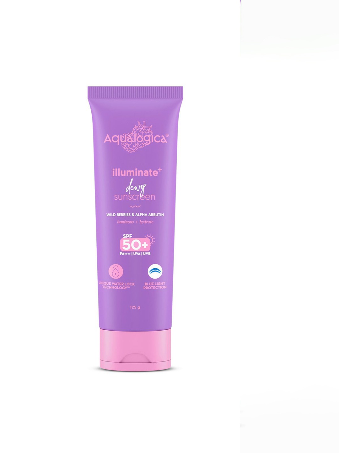 

Aqualogica Wild Berries & Alpha Arbutin Illuminate+ Dewy Sunscreen SPF50+ PA++++ 125g, White