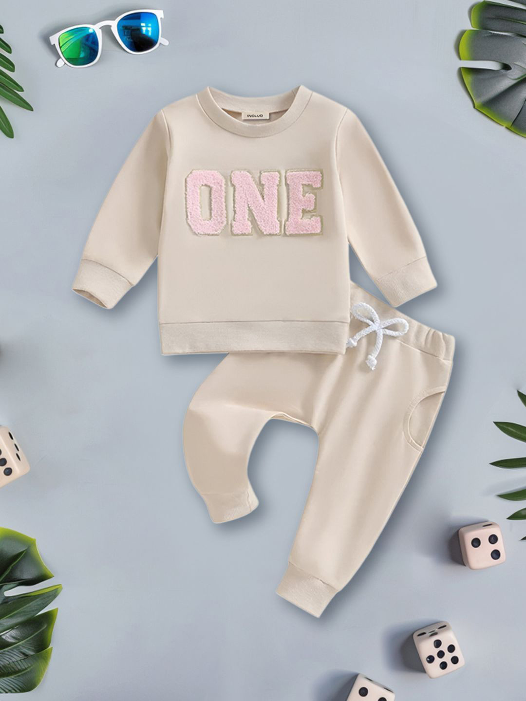 

INCLUD Boys Top with Trousers, Beige