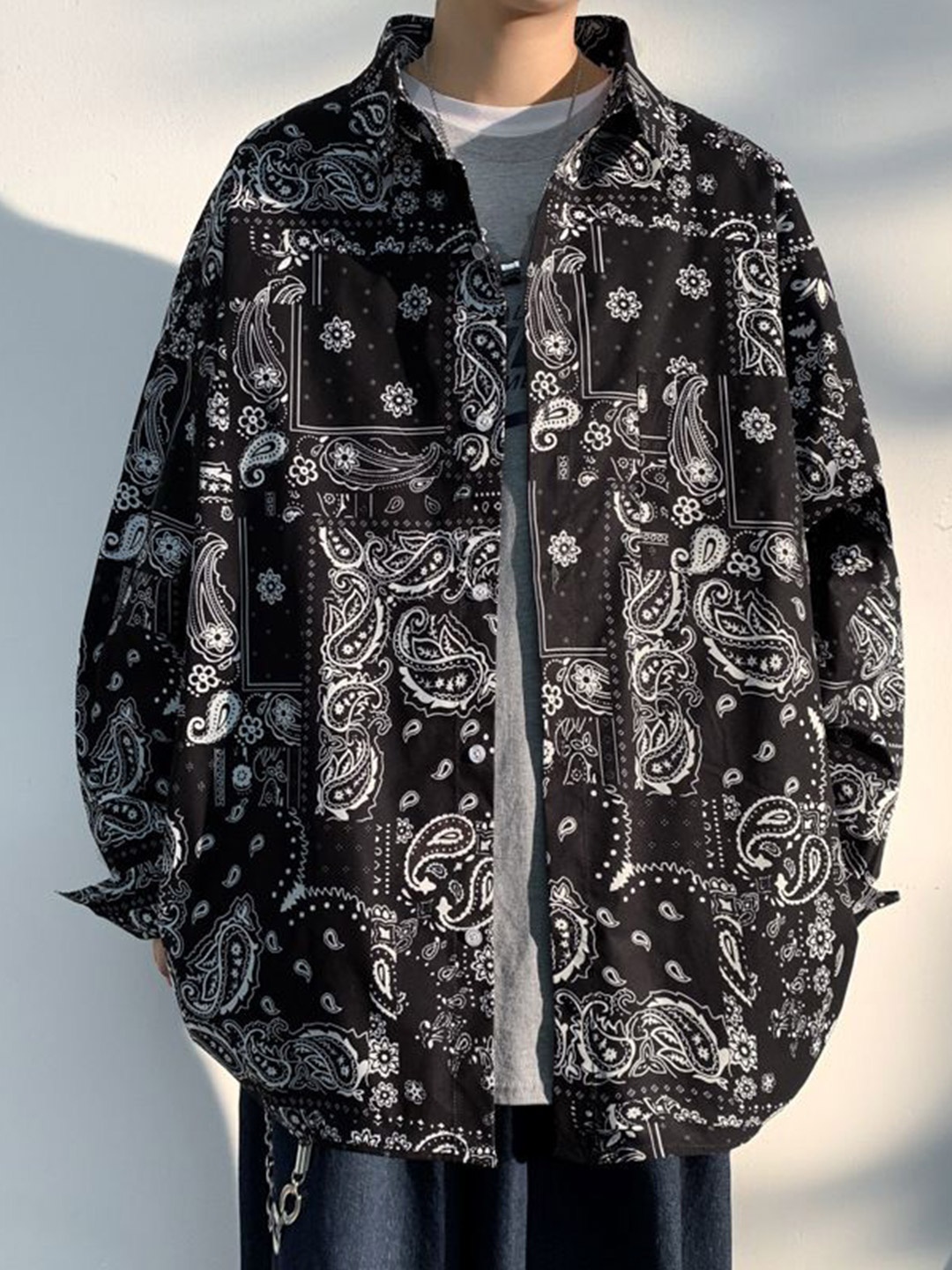 

StyleCast Men Opaque Printed Casual Shirt, Black