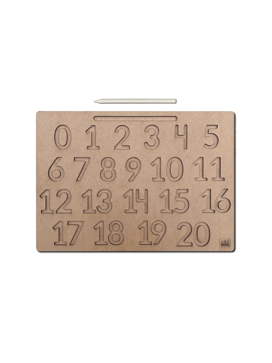 

Mini Leaves Number Tracing Board 0-20, Brown