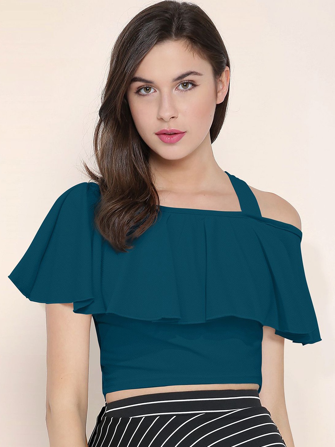 

FiveFlag Cape Sleeve Crop Top, Green