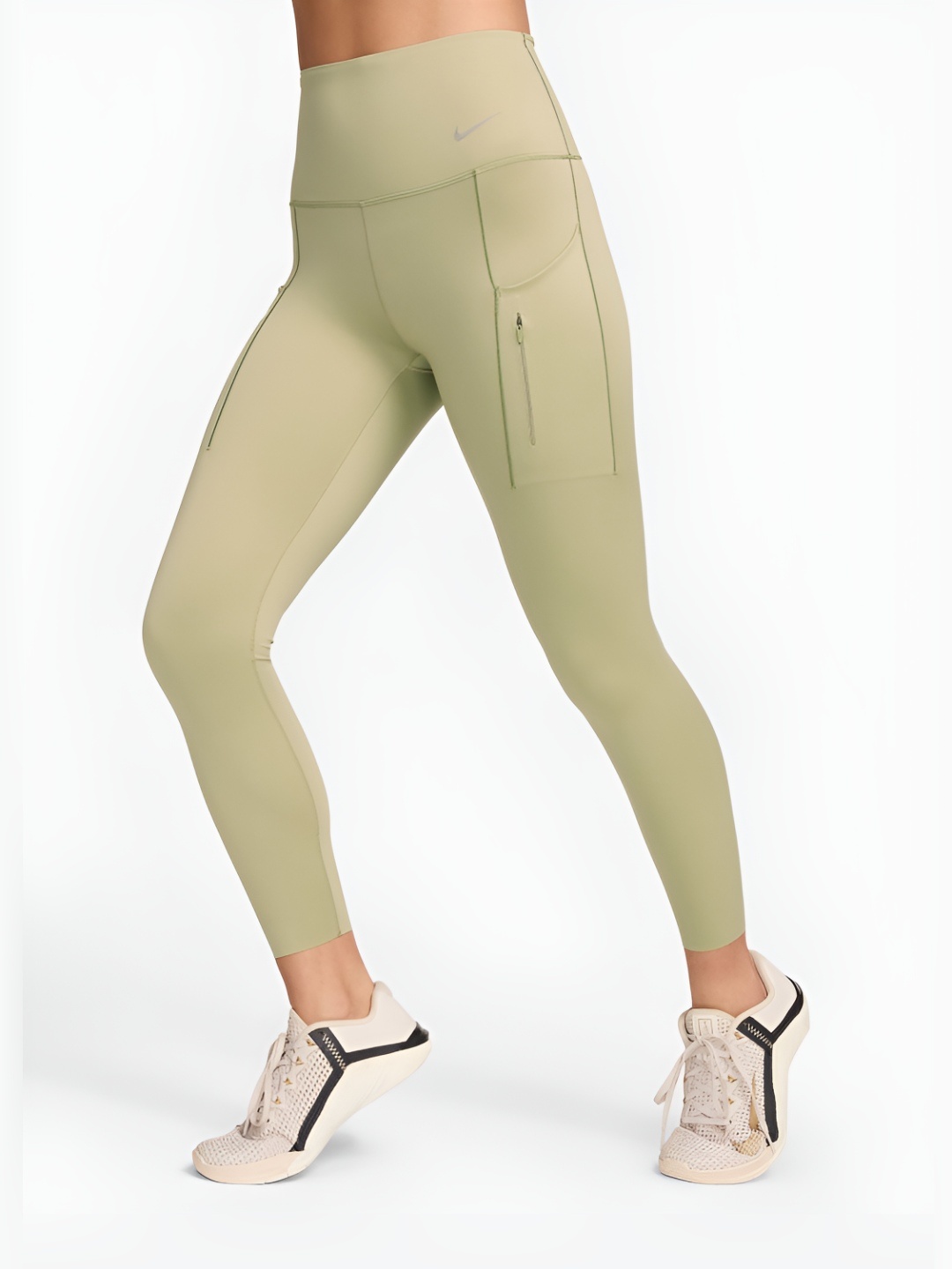 

Nike Go Women Solid Ankle Length Tights, Green
