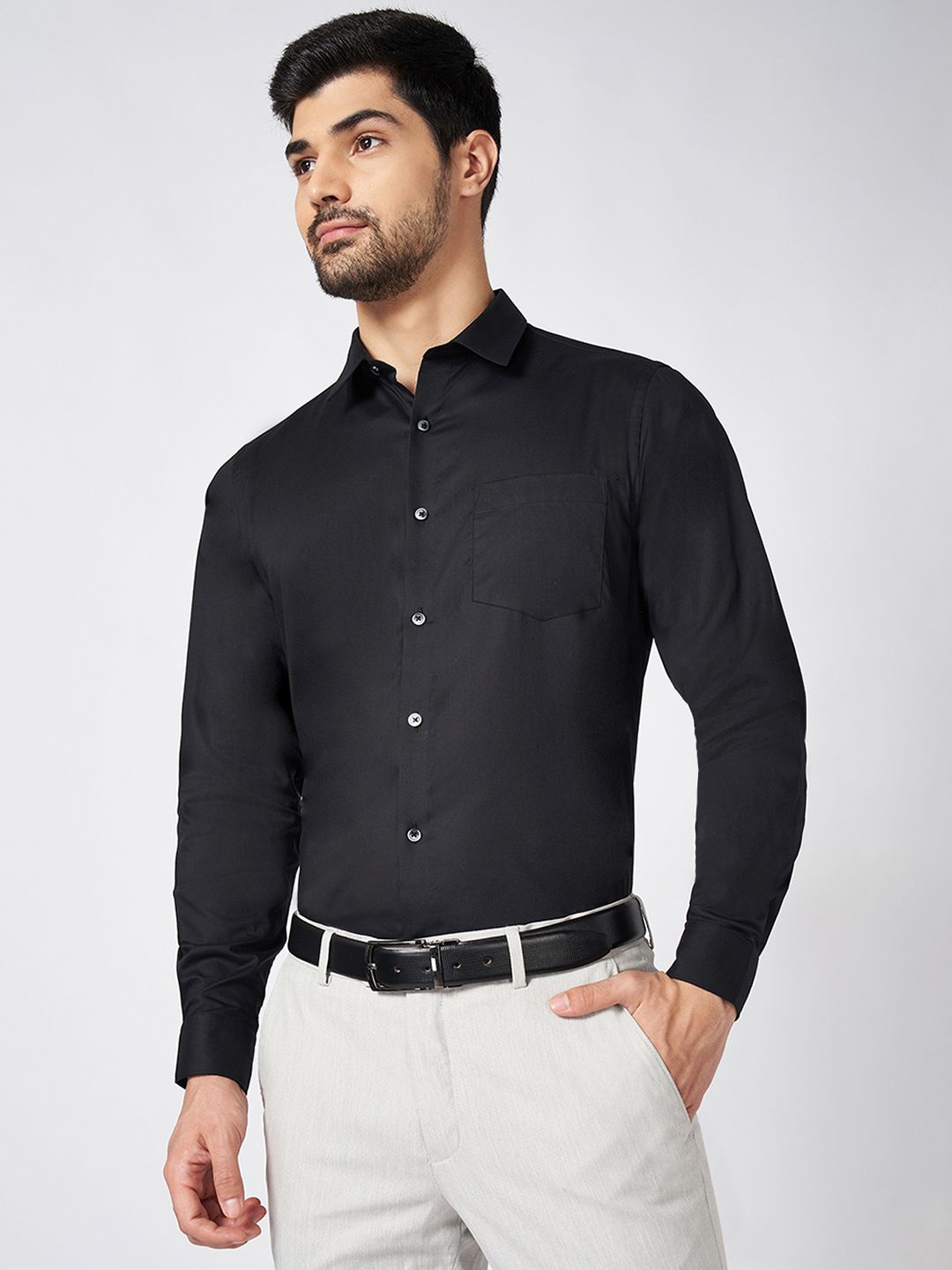 

Peregrine by Pantaloons Men Opaque Formal Shirt, Black