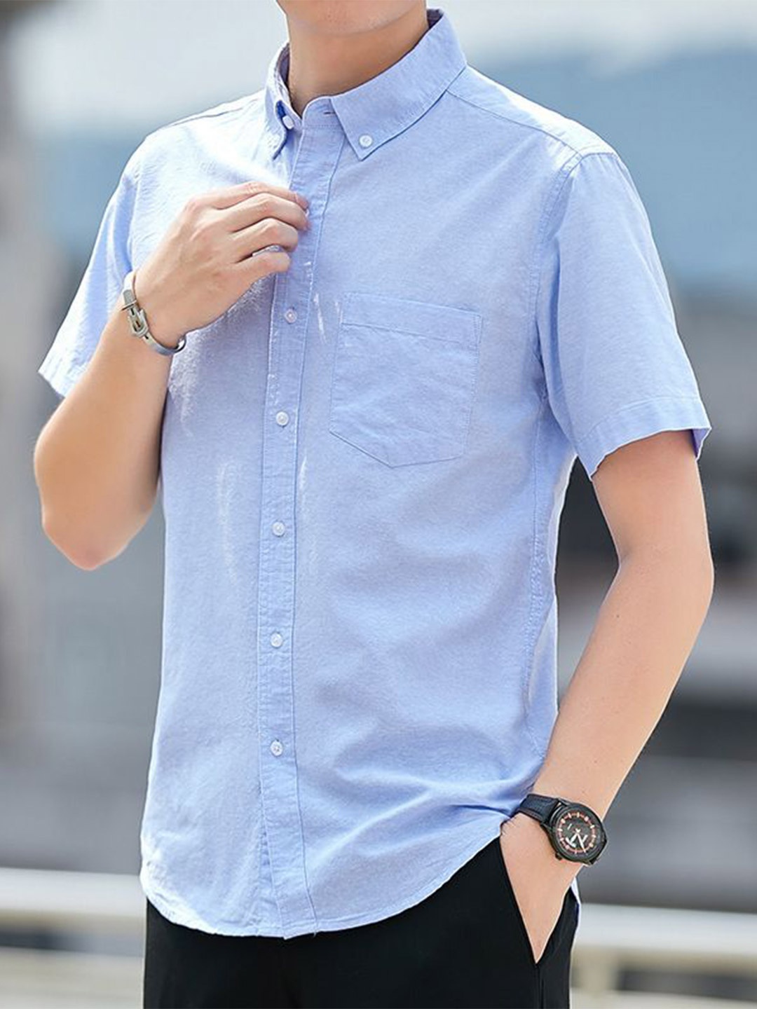 

StyleCast Men Slim Fit Opaque Checked Casual Shirt, Blue