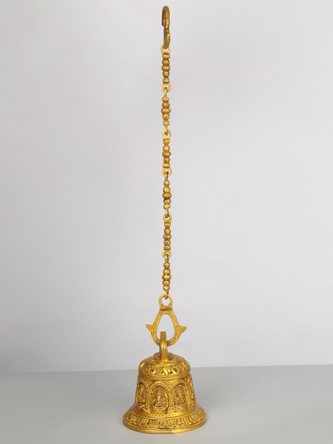 

Exotic India Brass Ashta-Vinayaka Temple Hanging Bell, Gold