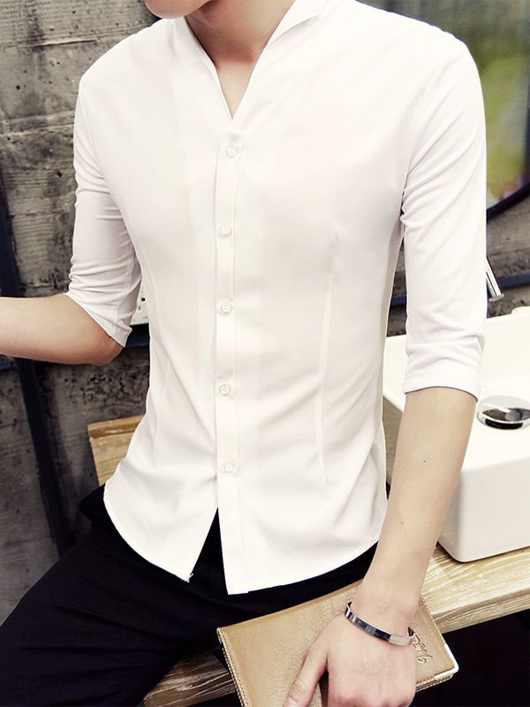 

StyleCast Men Slim Fit Opaque Party Shirt, White