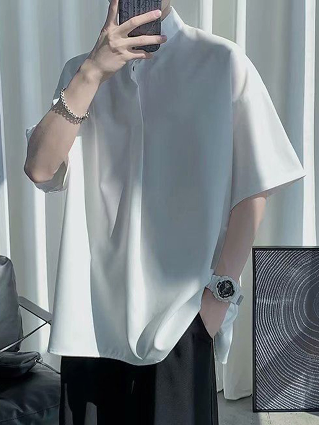 

StyleCast Men Opaque Striped Casual Shirt, White