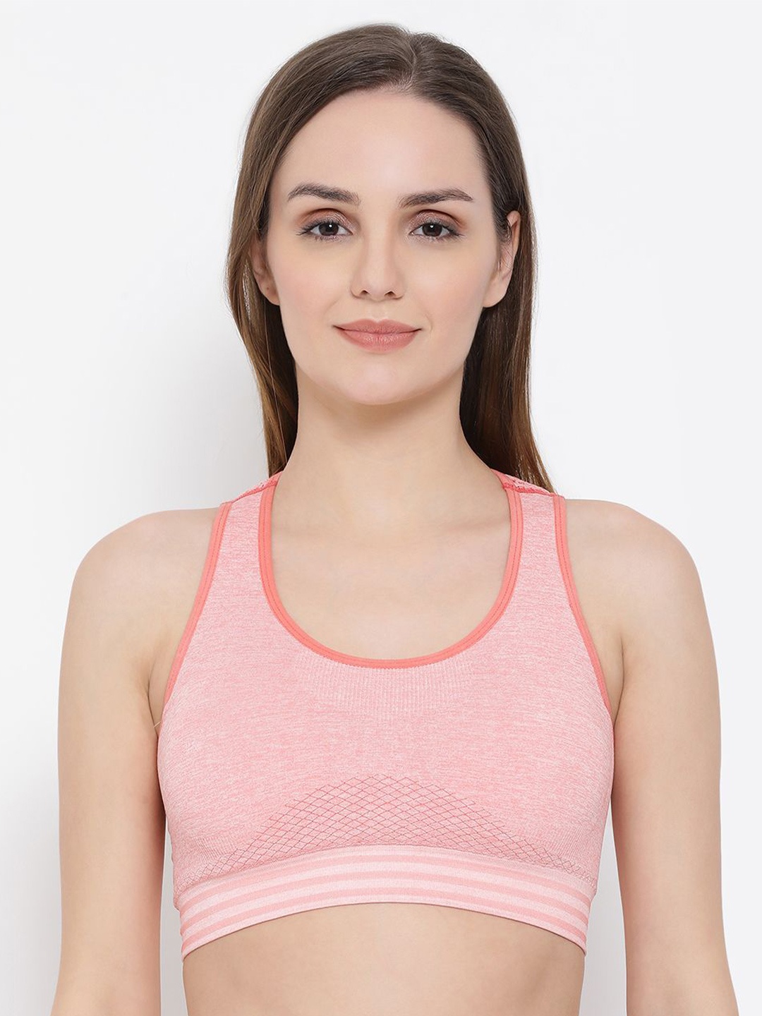 

Clovia Full Coverage Lightly Padded Workout Bra, Pink
