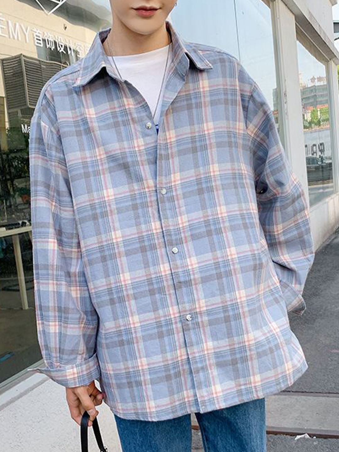

StyleCast Men Tartan Checks Opaque Checked Casual Shirt, Blue
