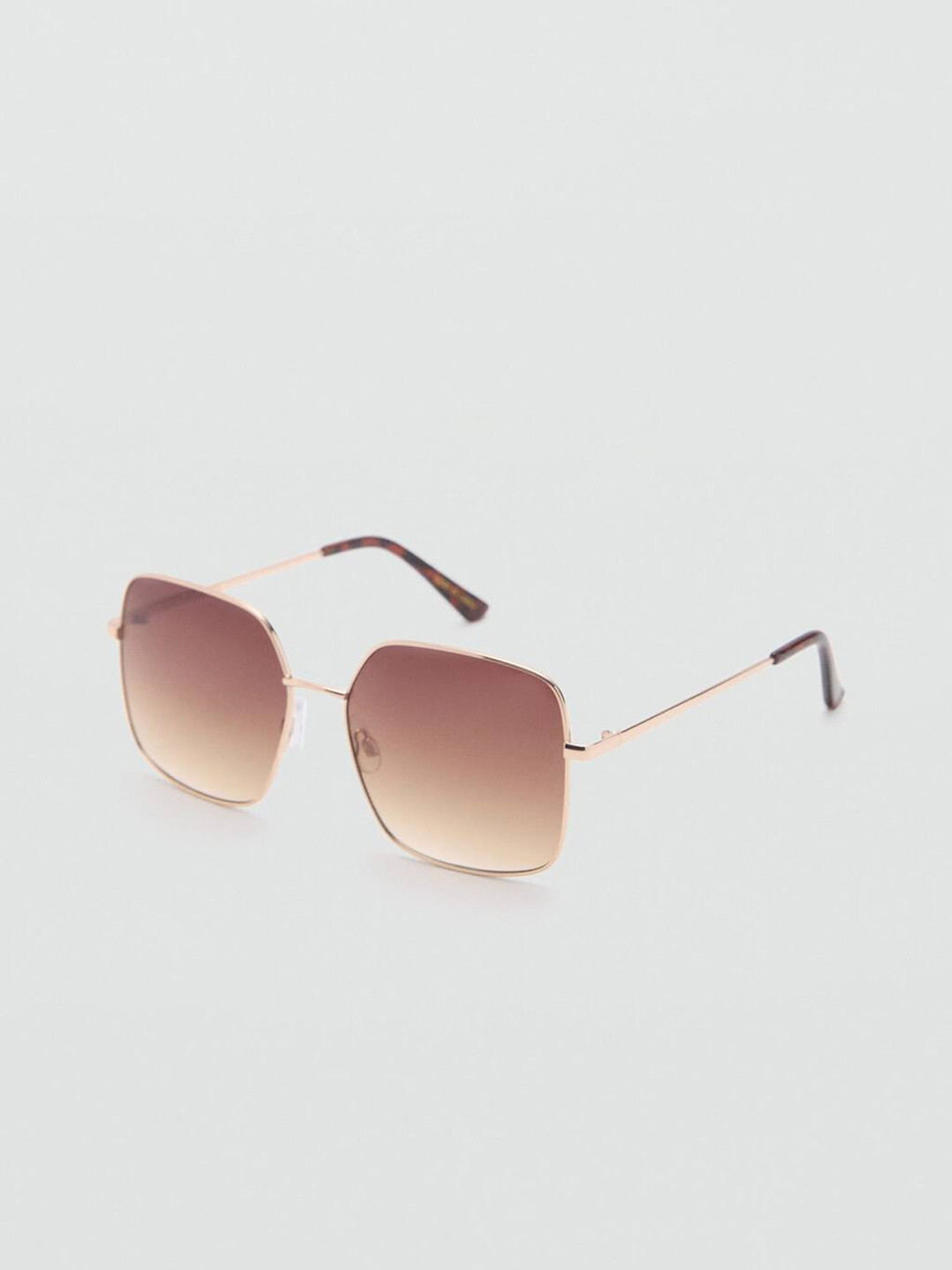 

MANGO Women Square Sunglasses with UV Protected Lens 77062539, Brown