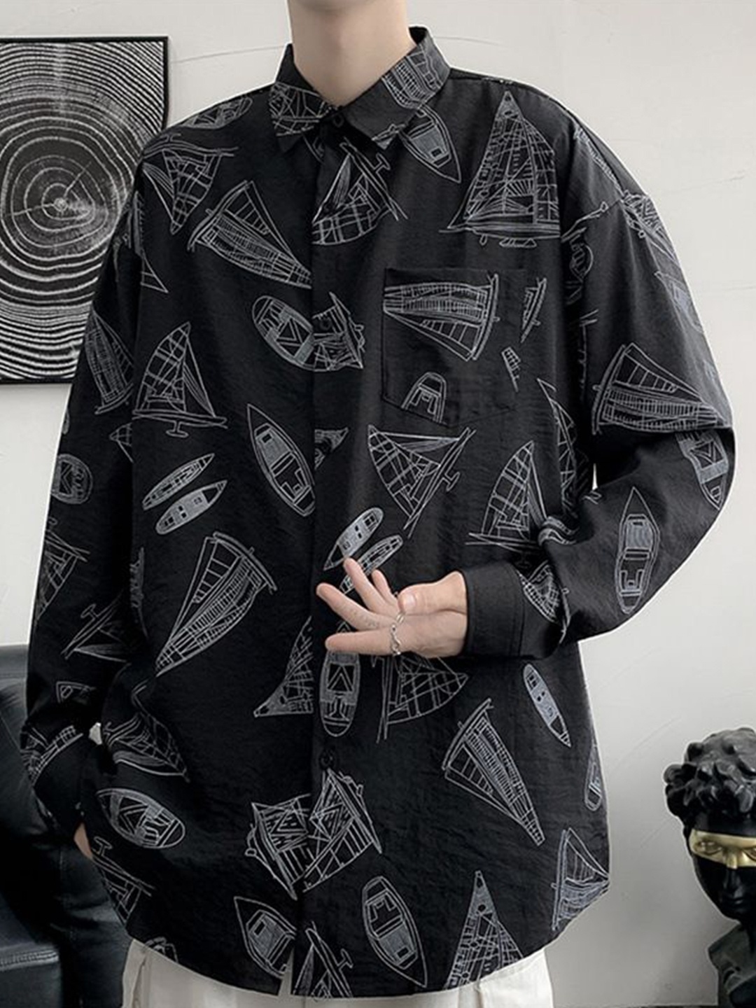 

StyleCast Men Floral Opaque Printed Casual Shirt, Black