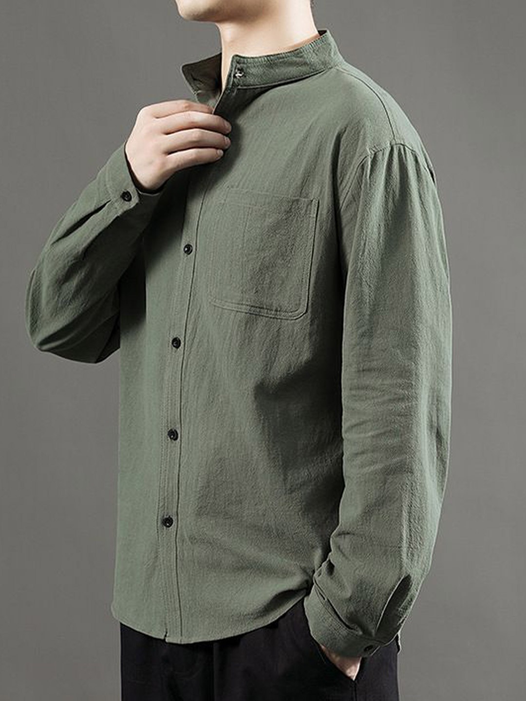 

StyleCast Men Opaque Party Shirt, Olive