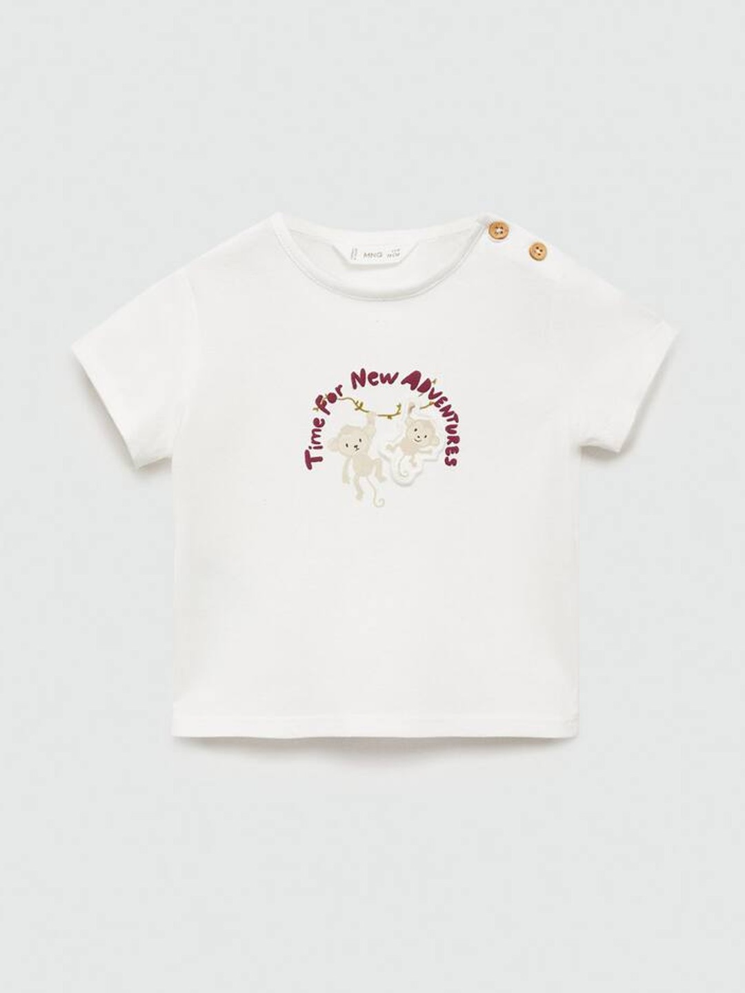 

Mango Kids Infants Girls Pure Cotton Typography Printed T-shirt, White