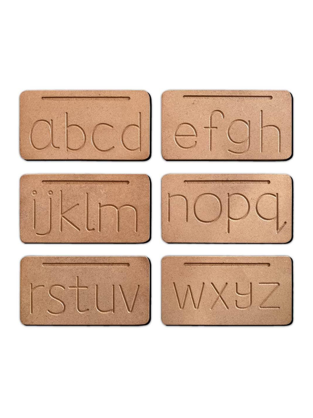 

Mini Leaves English Alphabet Educational Wooden ABC Learning Tracing Board for Kids 3+ Yrs, Brown