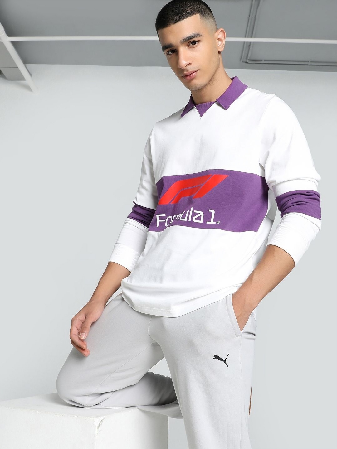 

PUMA Motorsport Men Typography Polo Collar T-shirt, White