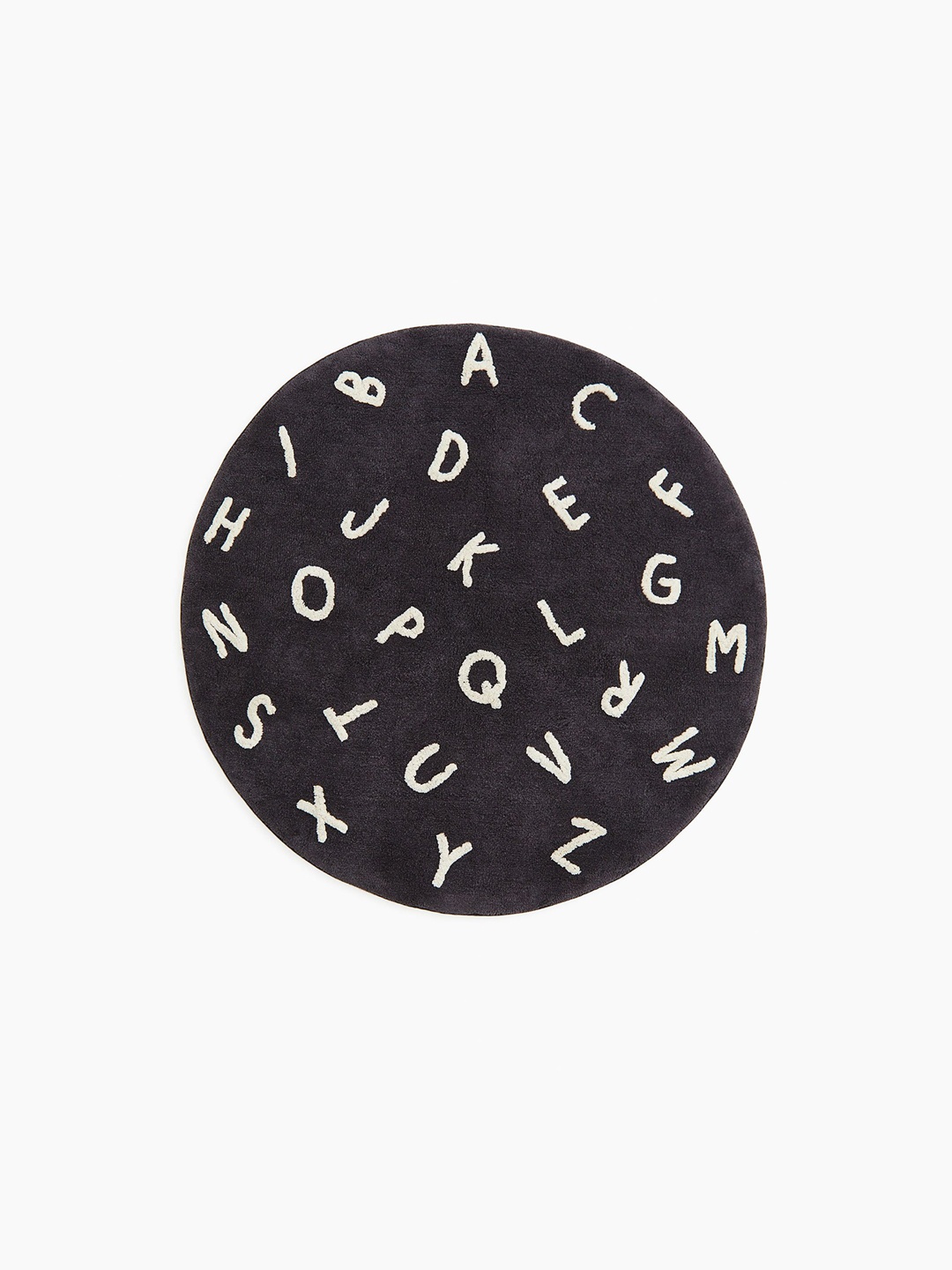 

H&M Black Pure Cotton Tufted Alphabet Rug