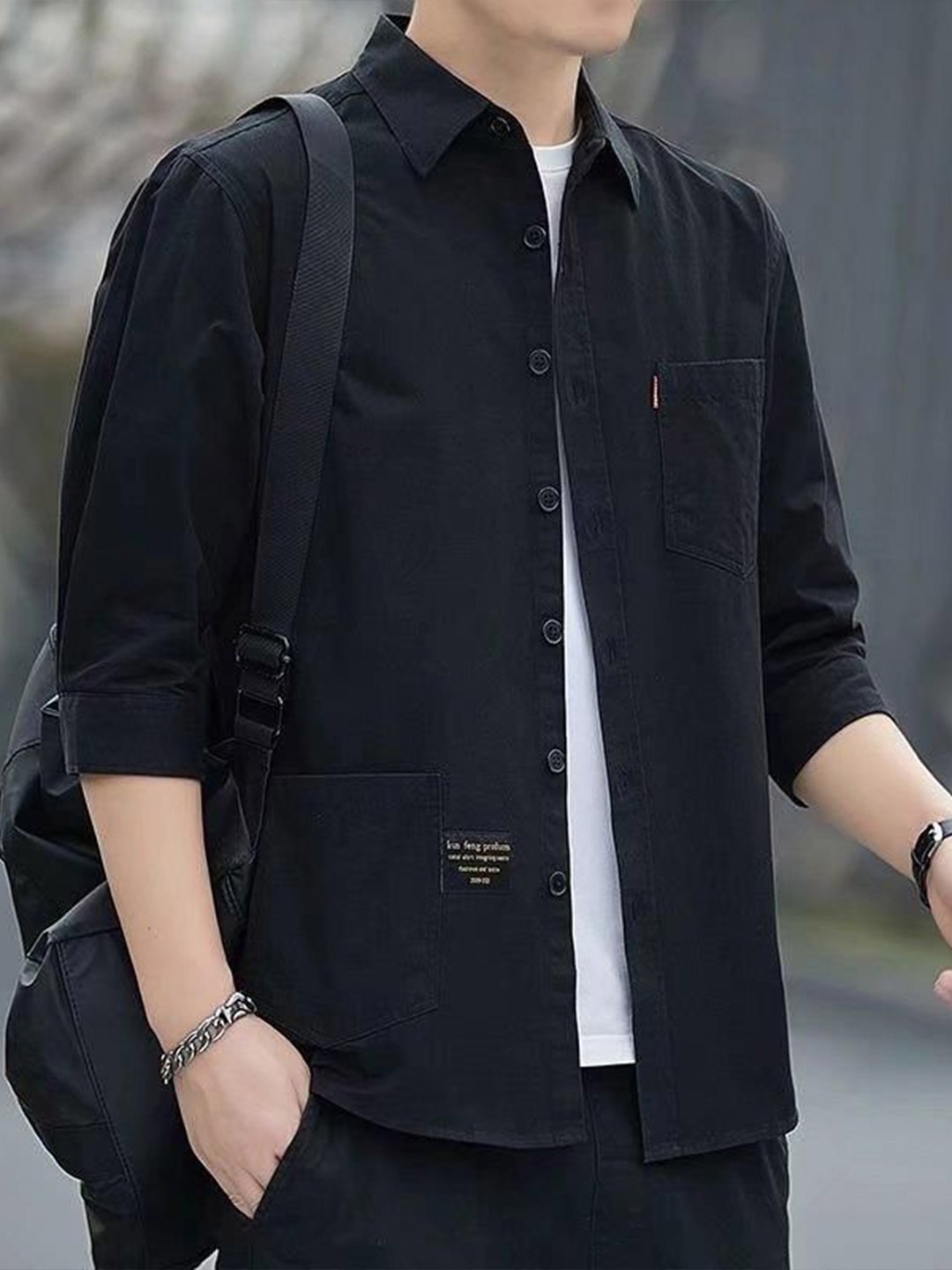 

StyleCast Men Opaque Casual Shirt, Black
