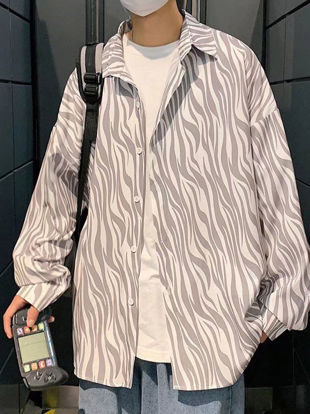 

StyleCast Men Opaque Striped Casual Shirt, Grey