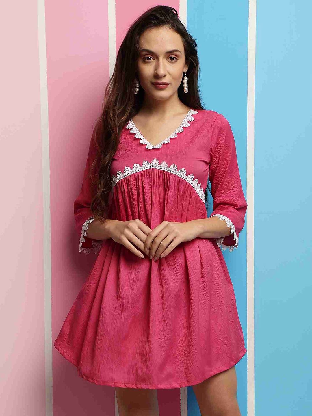 

Bhuja A-Line Dress, Pink