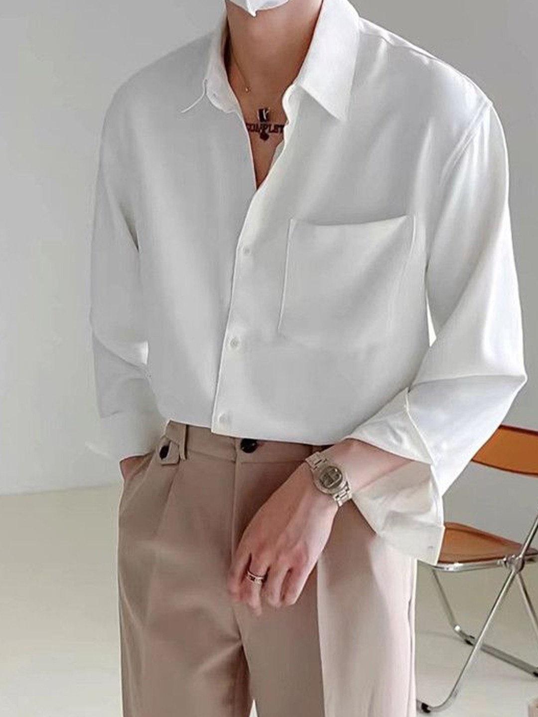 

StyleCast Men Opaque Party Shirt, White