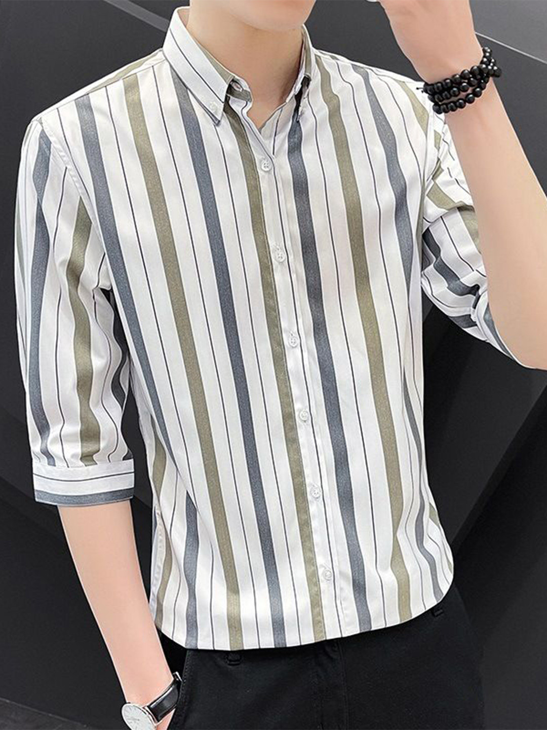 

StyleCast Men Opaque Striped Casual Shirt, Multi