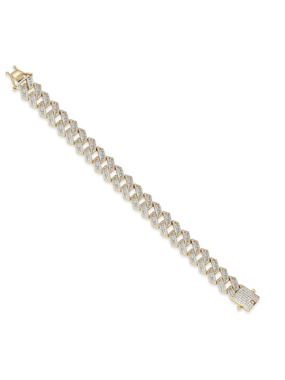 

WRAPGAME INDIA Unisex Brass Cubic Zirconia Rhodium-Plated Wraparound Bracelet, Gold