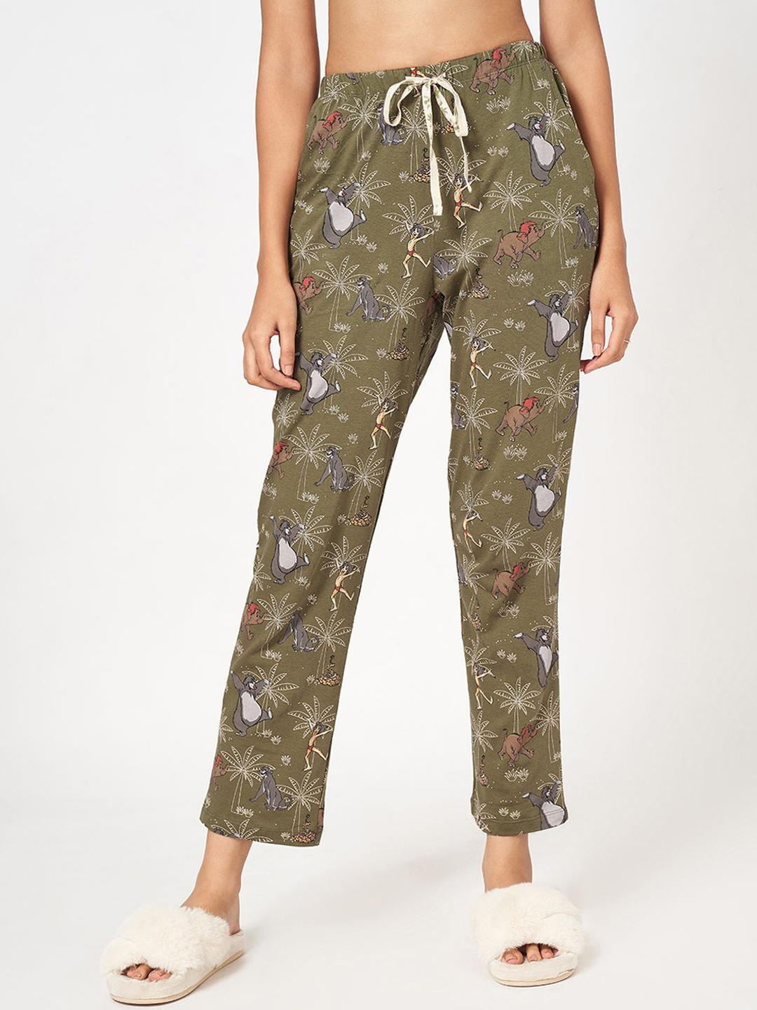 

Dreamz by Pantaloons Printed Lounge Pants, Olive