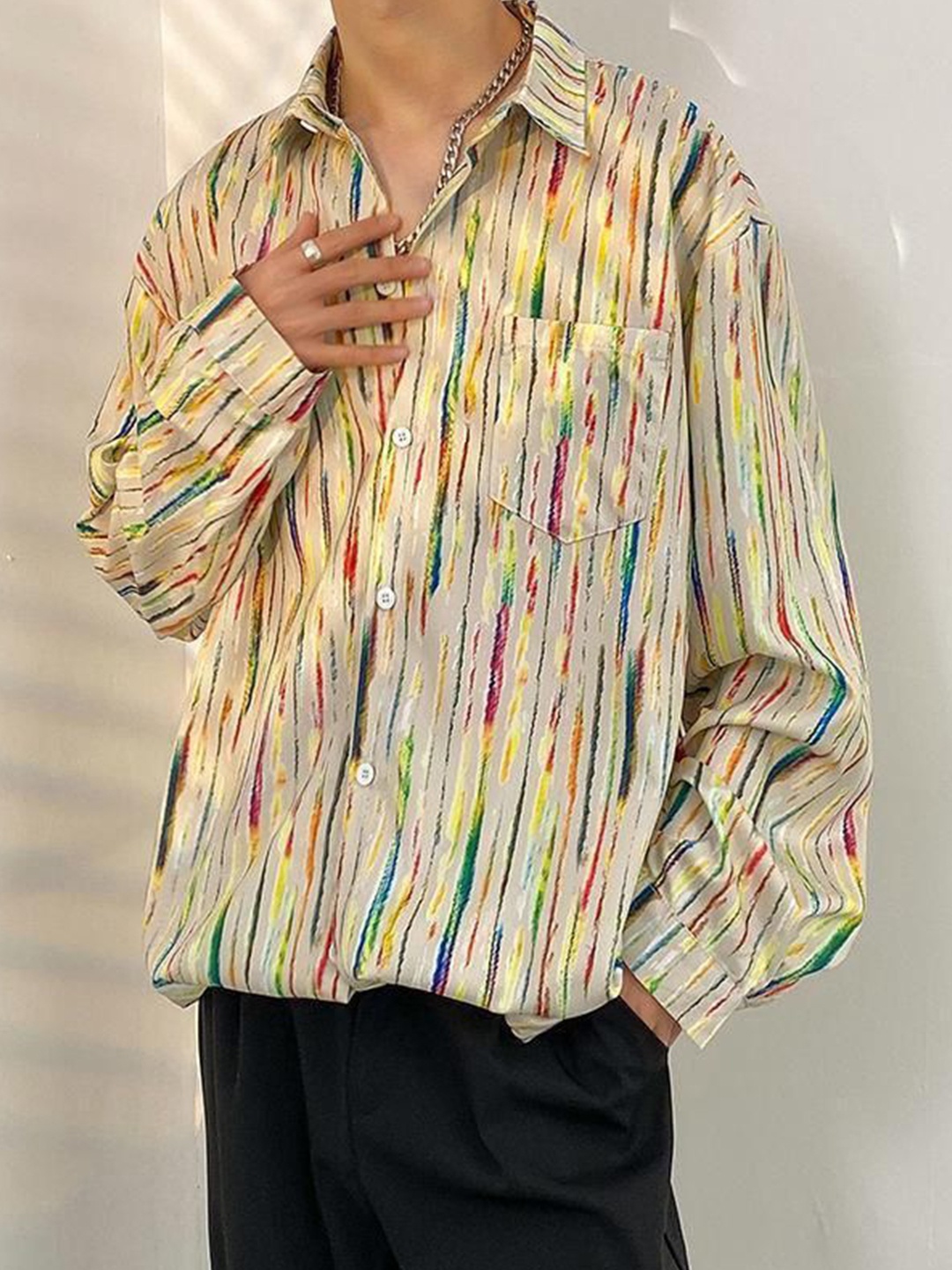 

StyleCast Men Opaque Striped Casual Shirt, Multi