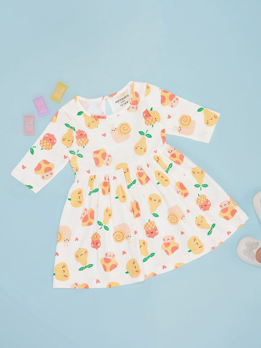 

Pantaloons Baby Printed Fit & Flare Dress, Off white