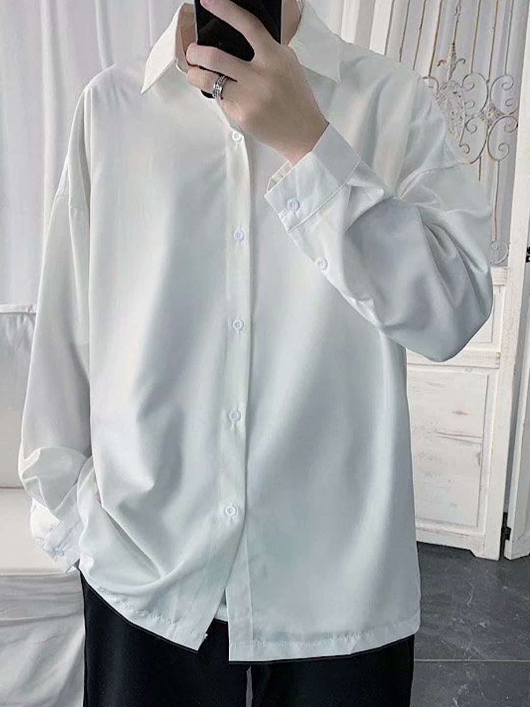

StyleCast Men Opaque Striped Party Shirt, White