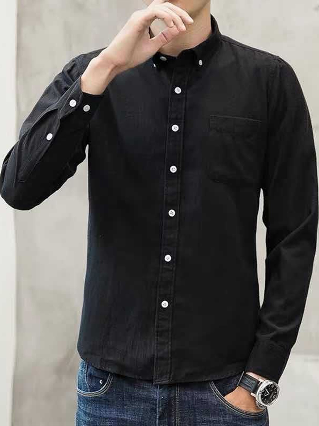 

StyleCast Men Opaque Casual Shirt, Black