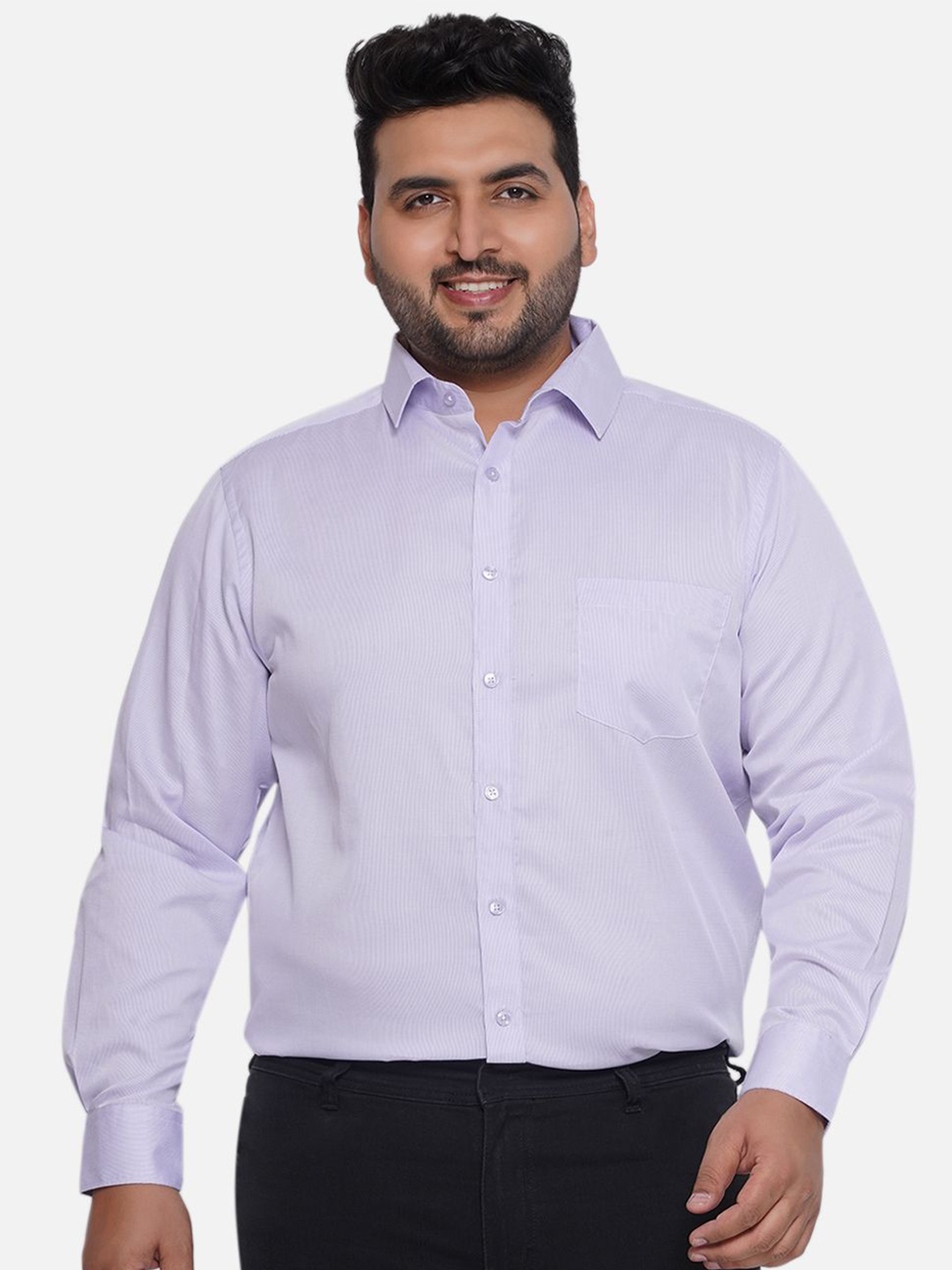 

Santonio Men Plus Size Classic Opaque Casual Shirt, Purple