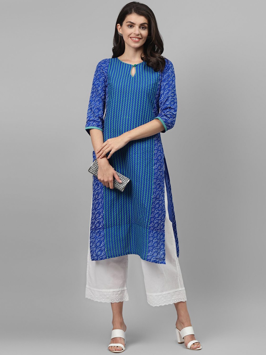 

Bhuja Printed A-Line Kurta, Blue