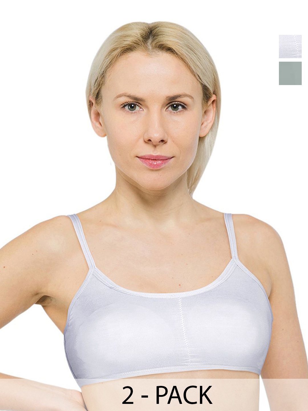 

ComfyStyle Pack Of 2 Full Coverage Underwired Lightly Padded Training or Gym Bra, White