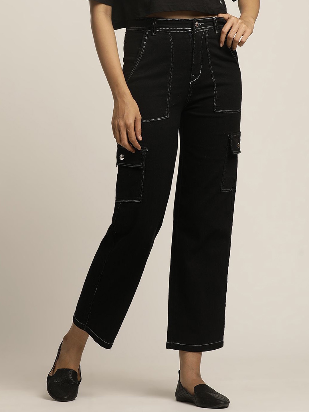 

BAESD Women Comfort Highly Distressed Jeans, Black