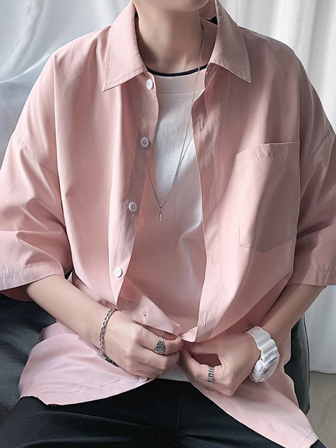 

StyleCast Men Opaque Casual Shirt, Pink