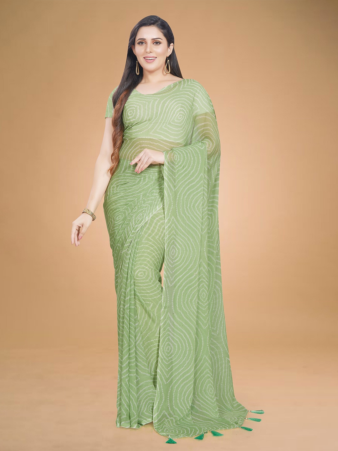 

Rani Saahiba Bandhani Bandhani Saree, Green