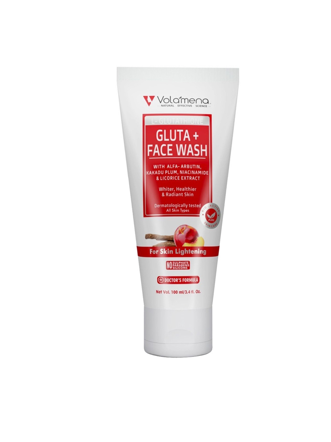 

Volamena L-Glutathione Gluta+ Skin Lightening Face Wash 100 ml, White