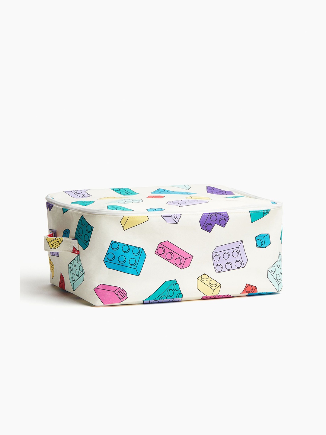 

H&M White & Purple Pure Cotton Canvas Toy Storage Basket