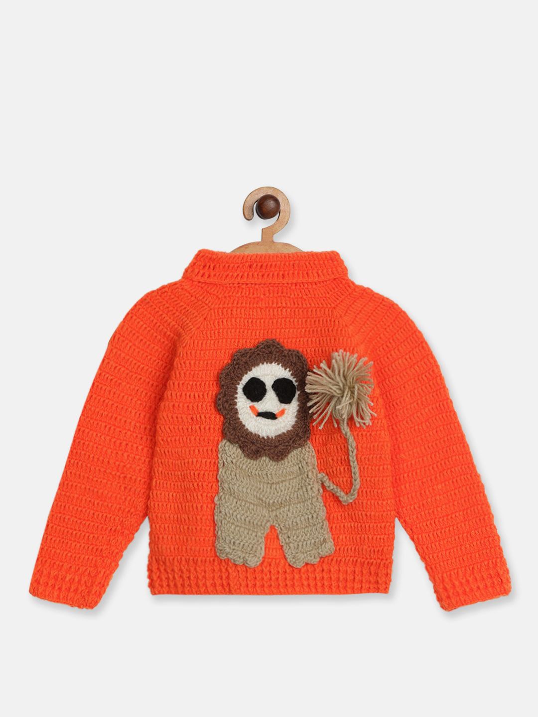 

CHUTPUT Unisex Kids Cable Knit Woollen Pullover, Orange