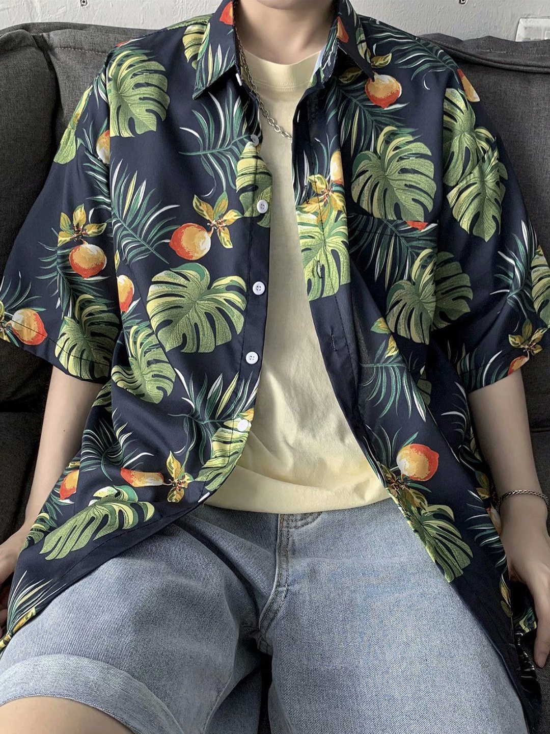 

StyleCast Men Floral Opaque Printed Casual Shirt, Black
